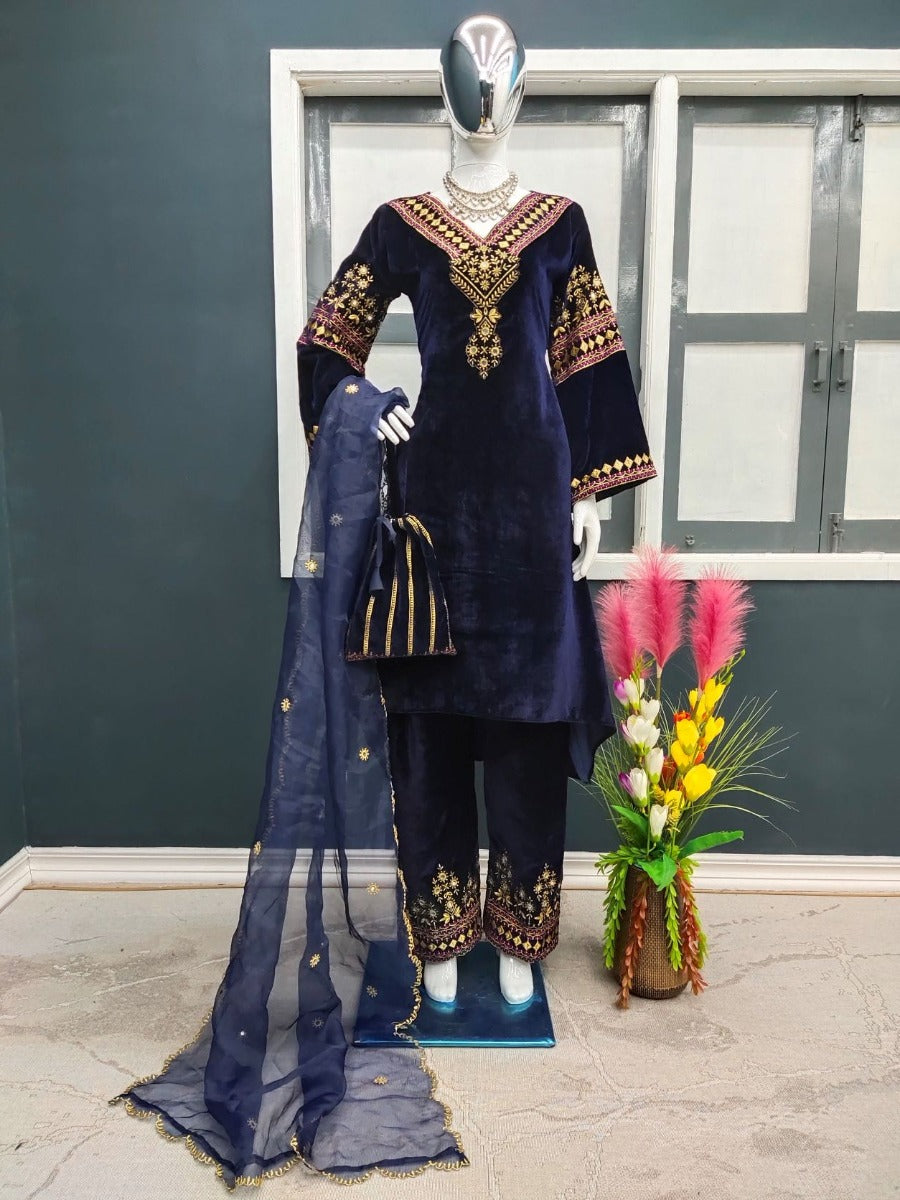 Dark Green Color Stylish Velvet Mirror Embroidered Work Full Stitched Pent  Kurti For Wedding Wear at Rs 2299.00 | Palazzo Suit | ID: 26140415748